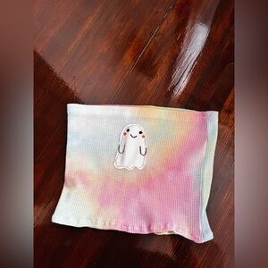 Handmade Pastel Tie-dye Tube Top With Ghost Patch 🩵
